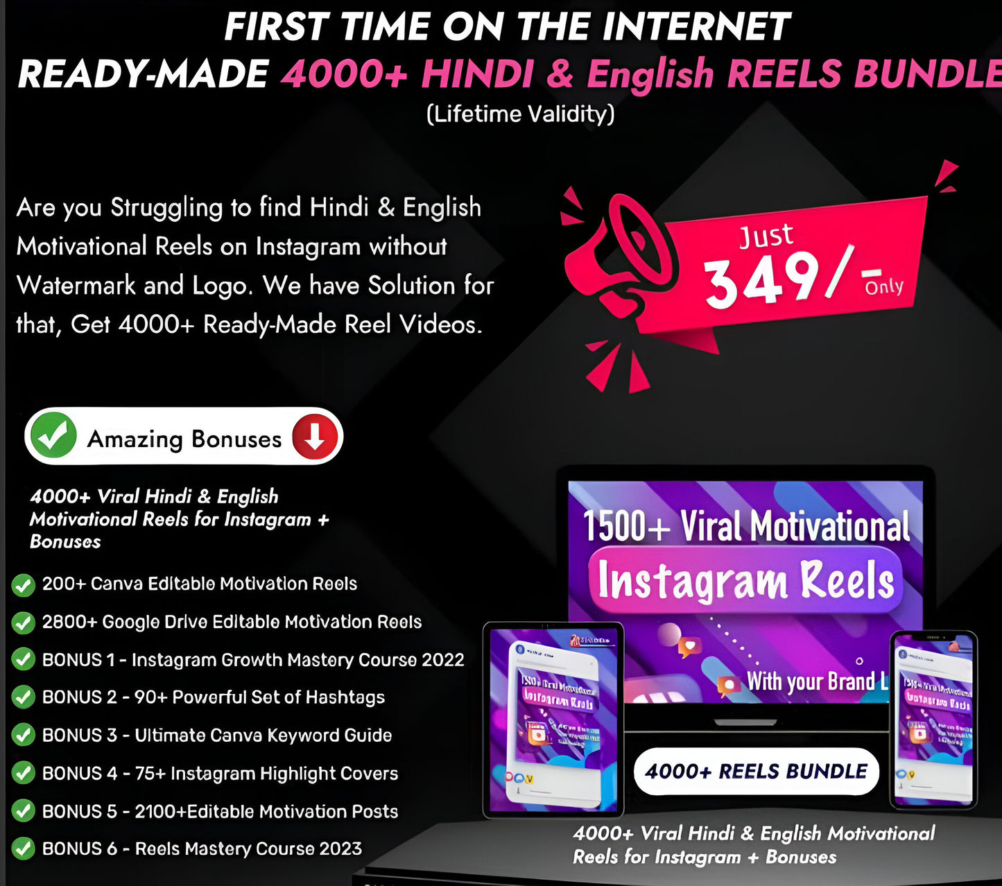 4000+ Viral Motivational Reels Bundle + Bonuses